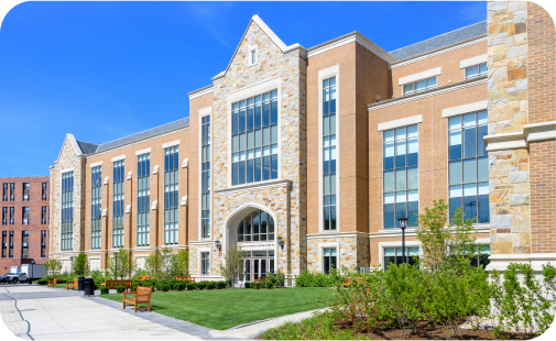 outside view of higher education building