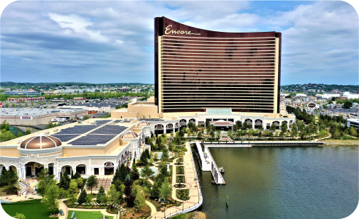 outside view of hospitality and gaming building