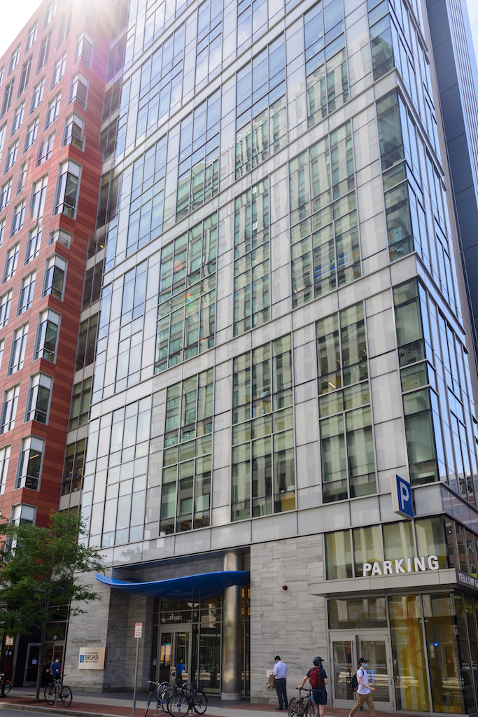 outside of The Broad Institute at 75 Ames Street building