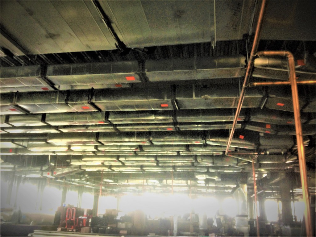 ductwork on the ceiling