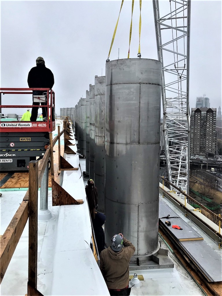 photo of ductwork tubes on roof