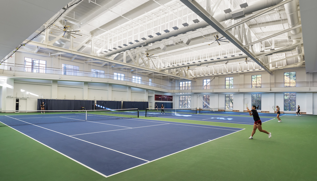 tennis courts in Boston College Margot Connell Recreation Center