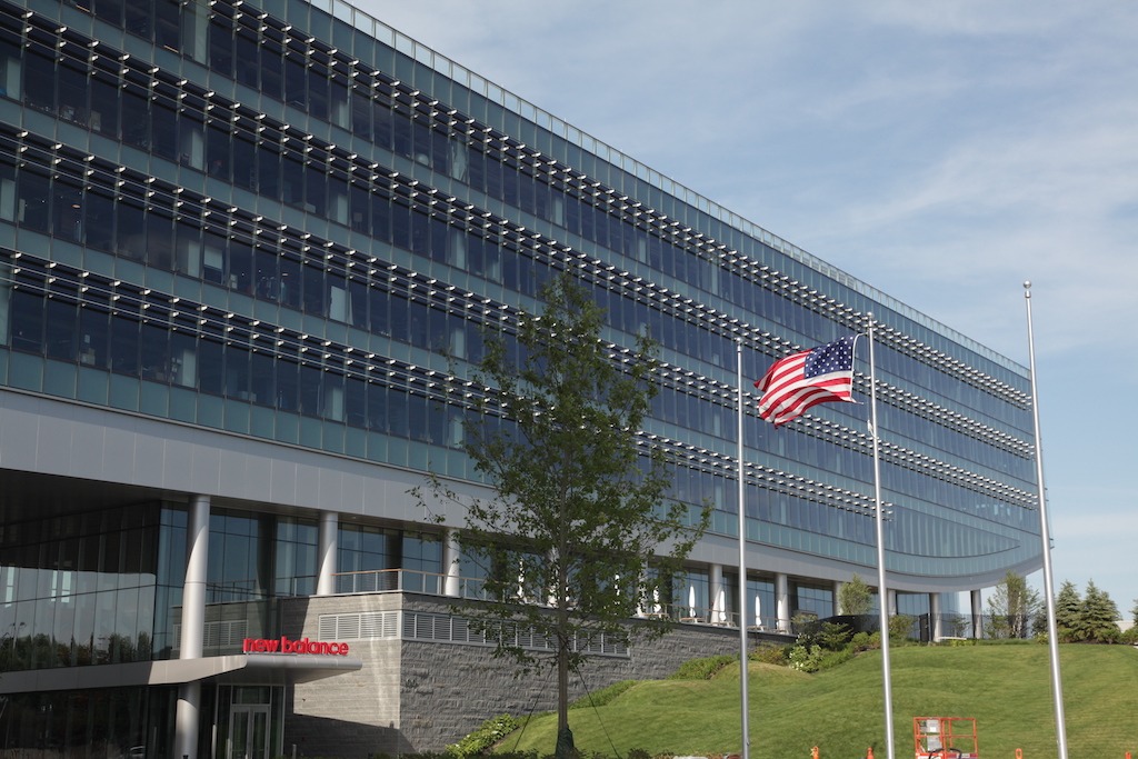outside of New Balance Headquarters building