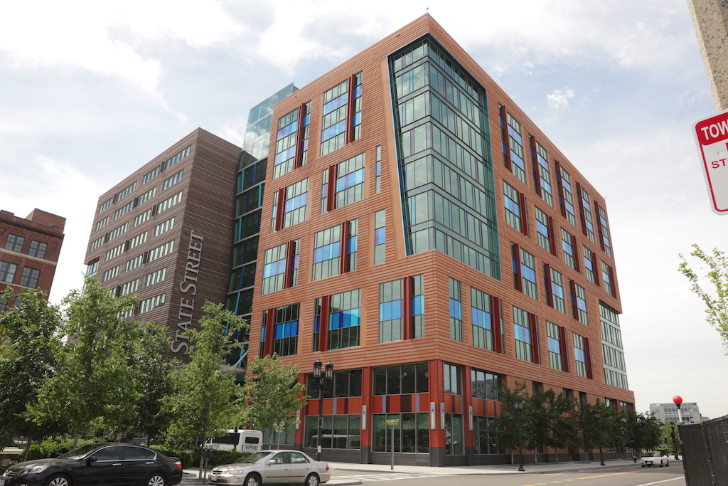 outside of State Street Bank at One Channel Center building