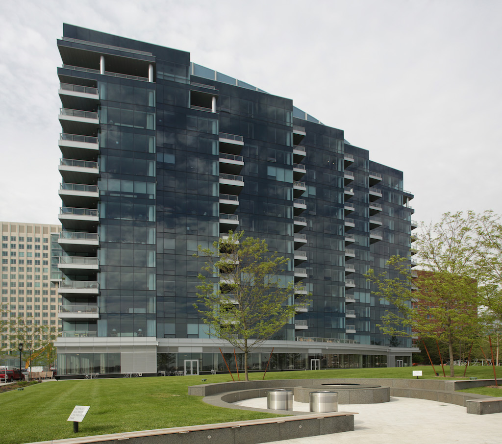 outside of Twenty Two Liberty at Fan Pier C building