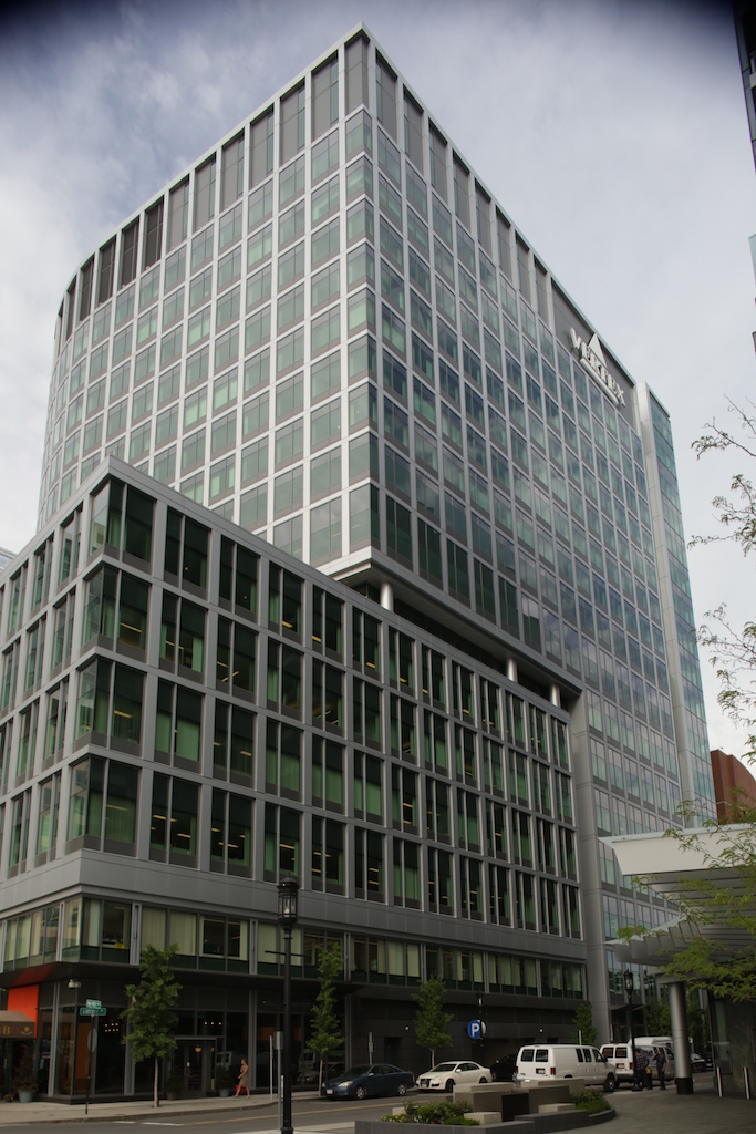 outside of Vertex Pharmaceuticals at Fan Pier building