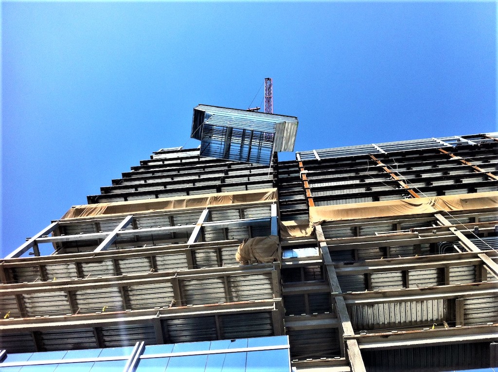 ductwork lifted by crane