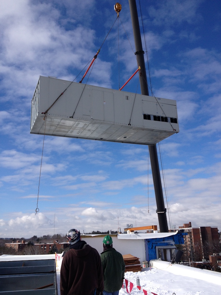ductwork lifted by crane