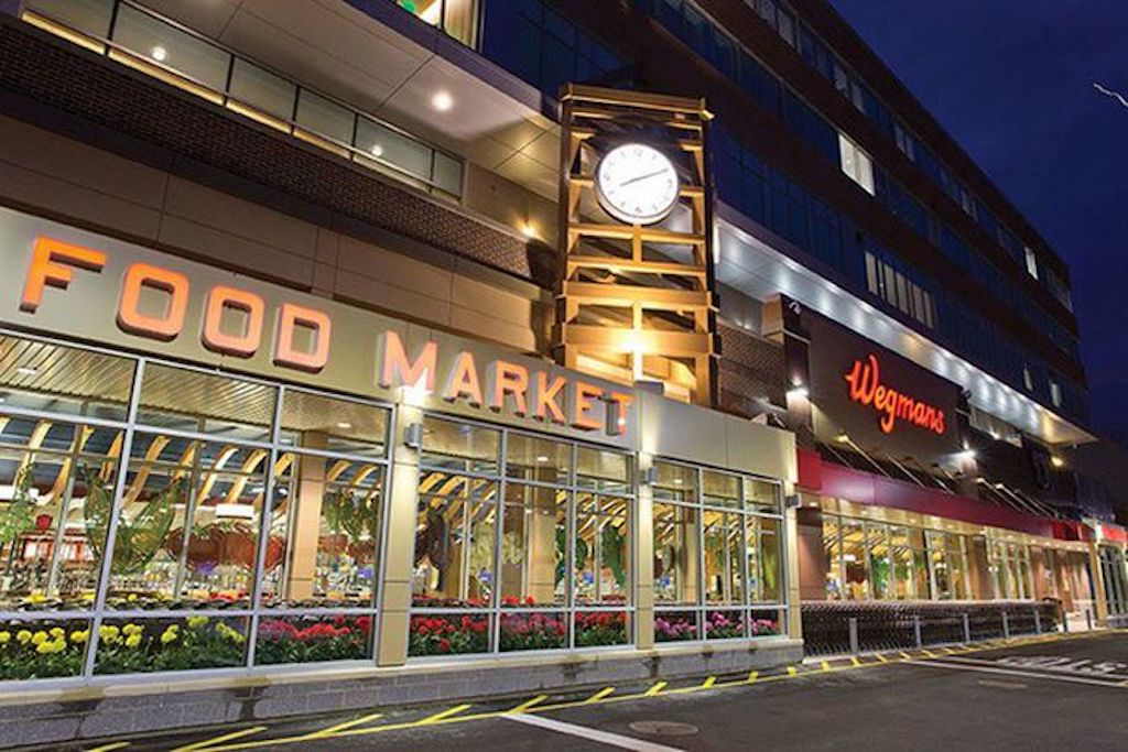outside of Wegmans at Chestnut Hill Square building