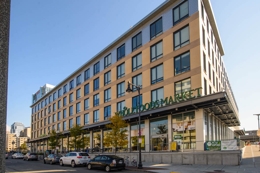 outside of Whole Foods Market at Ink Block building
