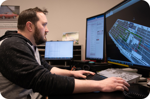 employee working on digital designs 